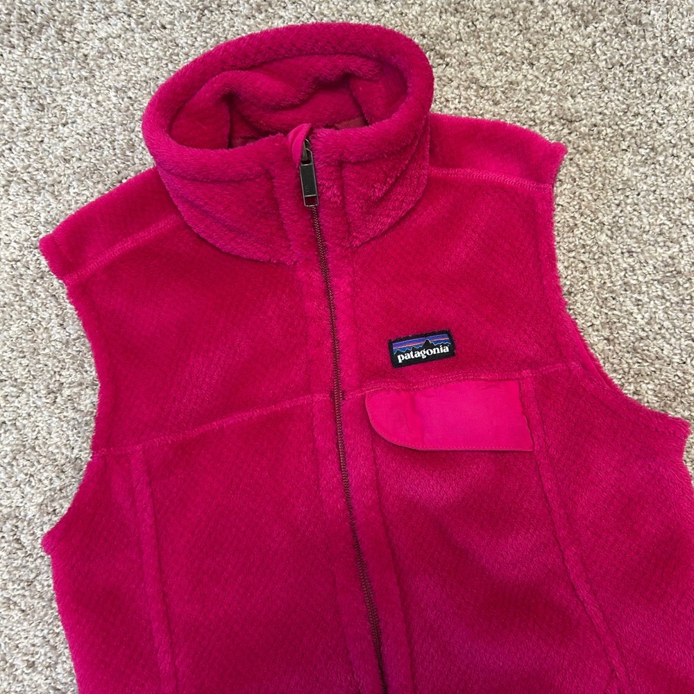 Patagonia Fleece‎ Polartec Vest Women Size XS Pink Full Zip Outdoor Polyester